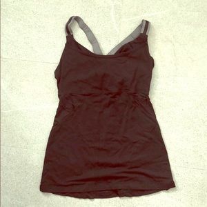 Lululemon Black built in bra top size 6